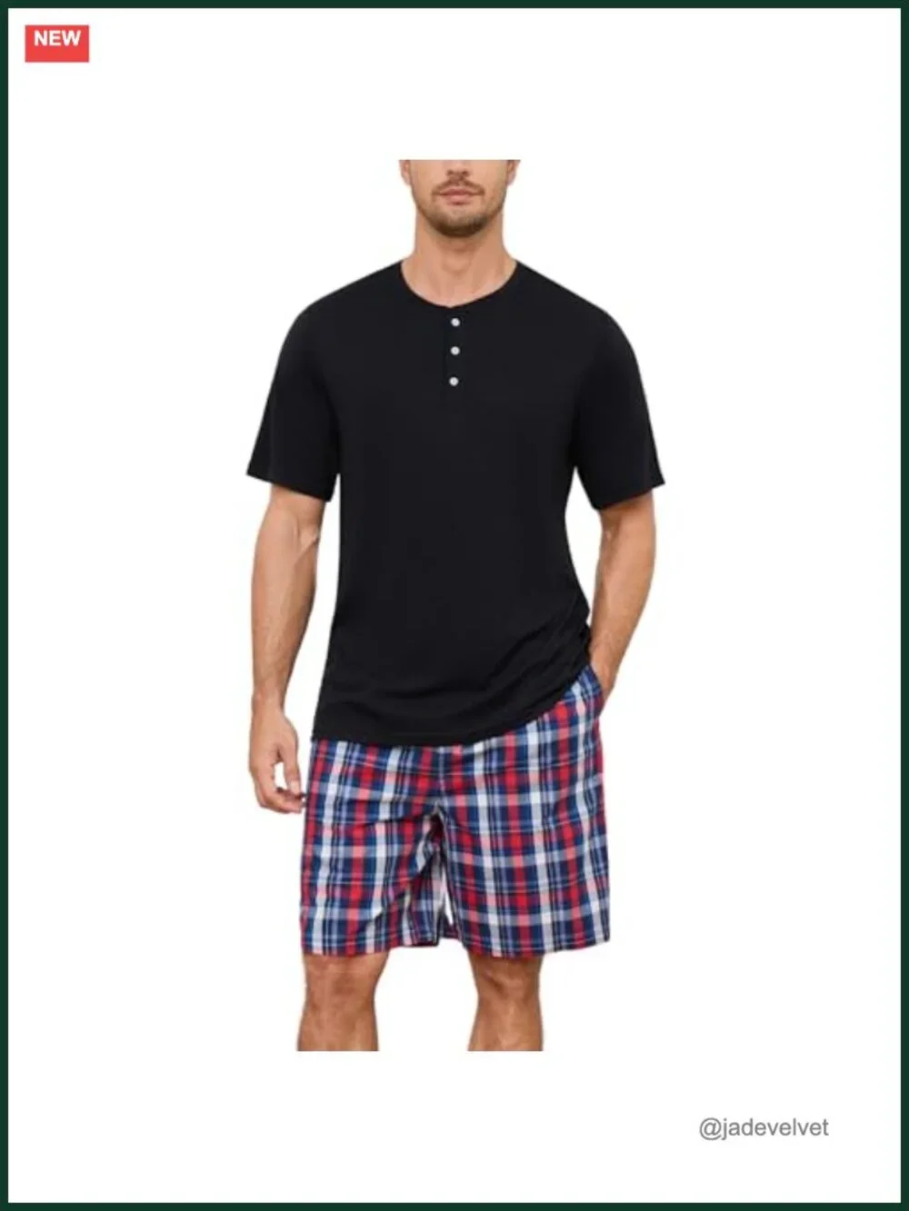 Men's Bamboo Viscose Cotton Pajama Set Short Sleeve PJs